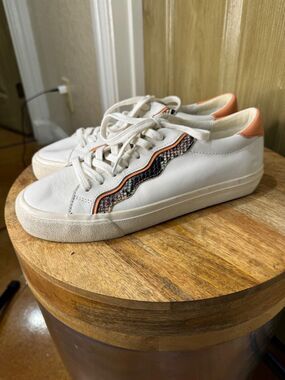 Madewell Sidewalk Low-Top Sneakers in Snake Embossed Leather Wave Edition 8.5